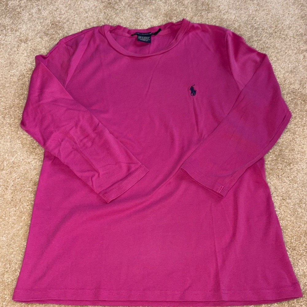 Ralph Lauren Sport 3/4 Length Shirt - Size L - Magenta
